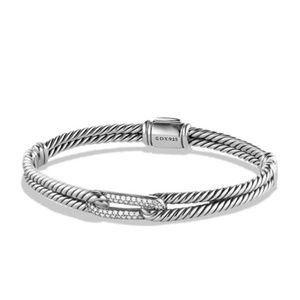 Petite Pave Mini Single-Loop Bracelet with Diamond